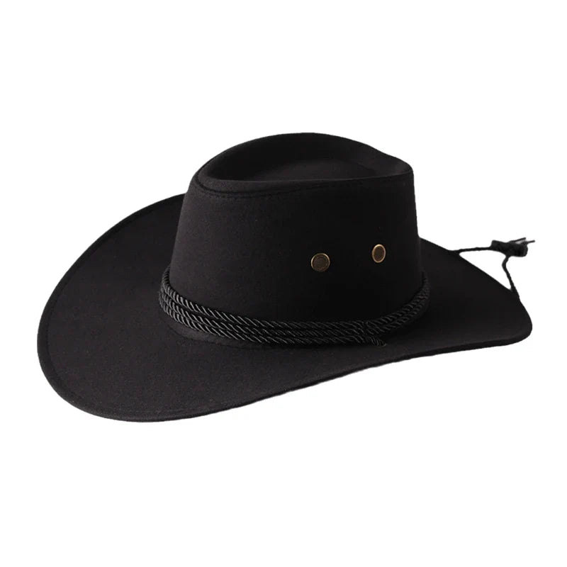 Chapeau cowboy sur fond de paysage désertique
