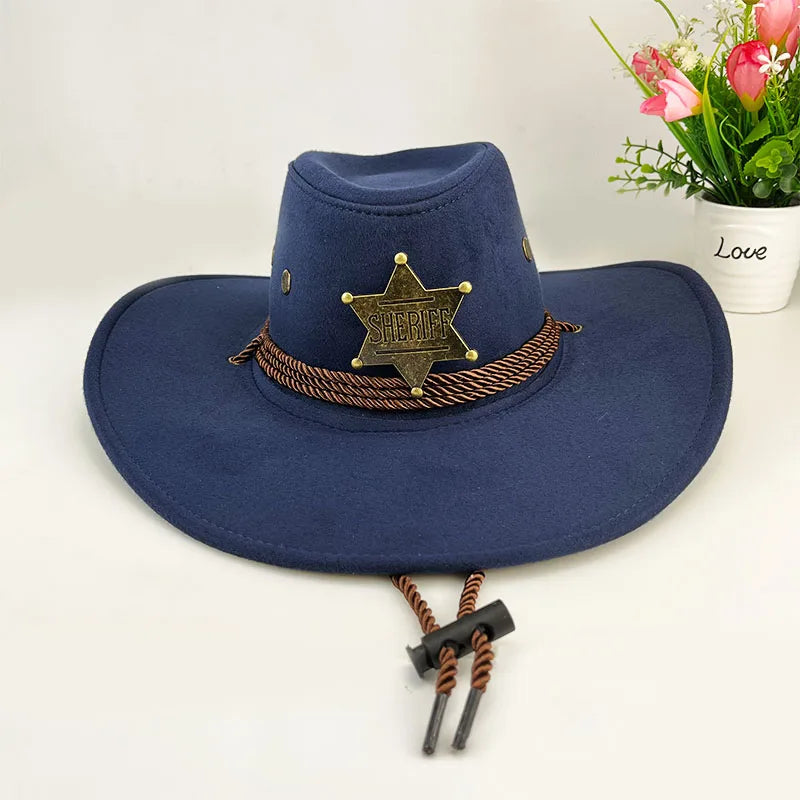 Vue latérale d'un chapeau cowboy sur fond neutre