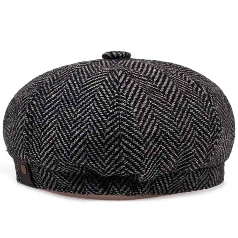 Casquette Gavroche vue de dessus, détails de couture visibles