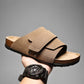 Sandales homme avec brides croisées en suédine beige
