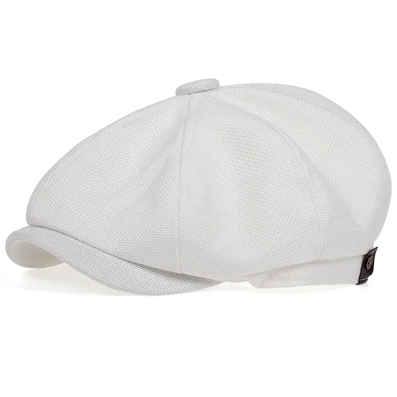 Casquette Gavroche beige avec bandeau intérieur ajustable