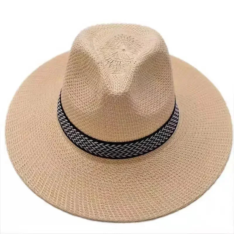 Chapeau Panama sur fond neutre, calotte haute visible