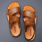 Sandales ouvertes en cuir avec semelle en caoutchouc flexible
