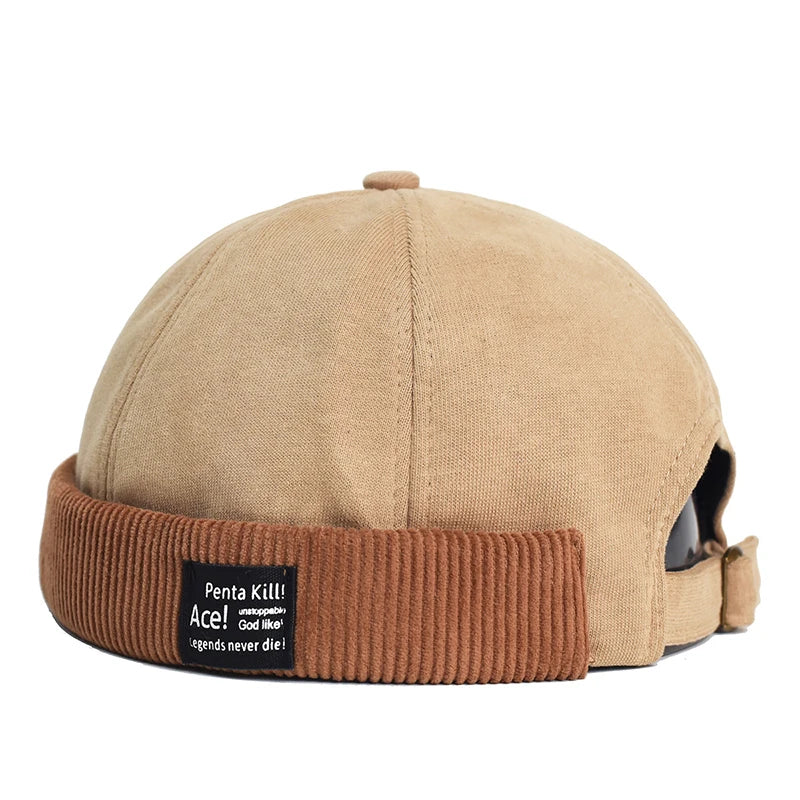 Bonnet kaki, détail du tissu texturé