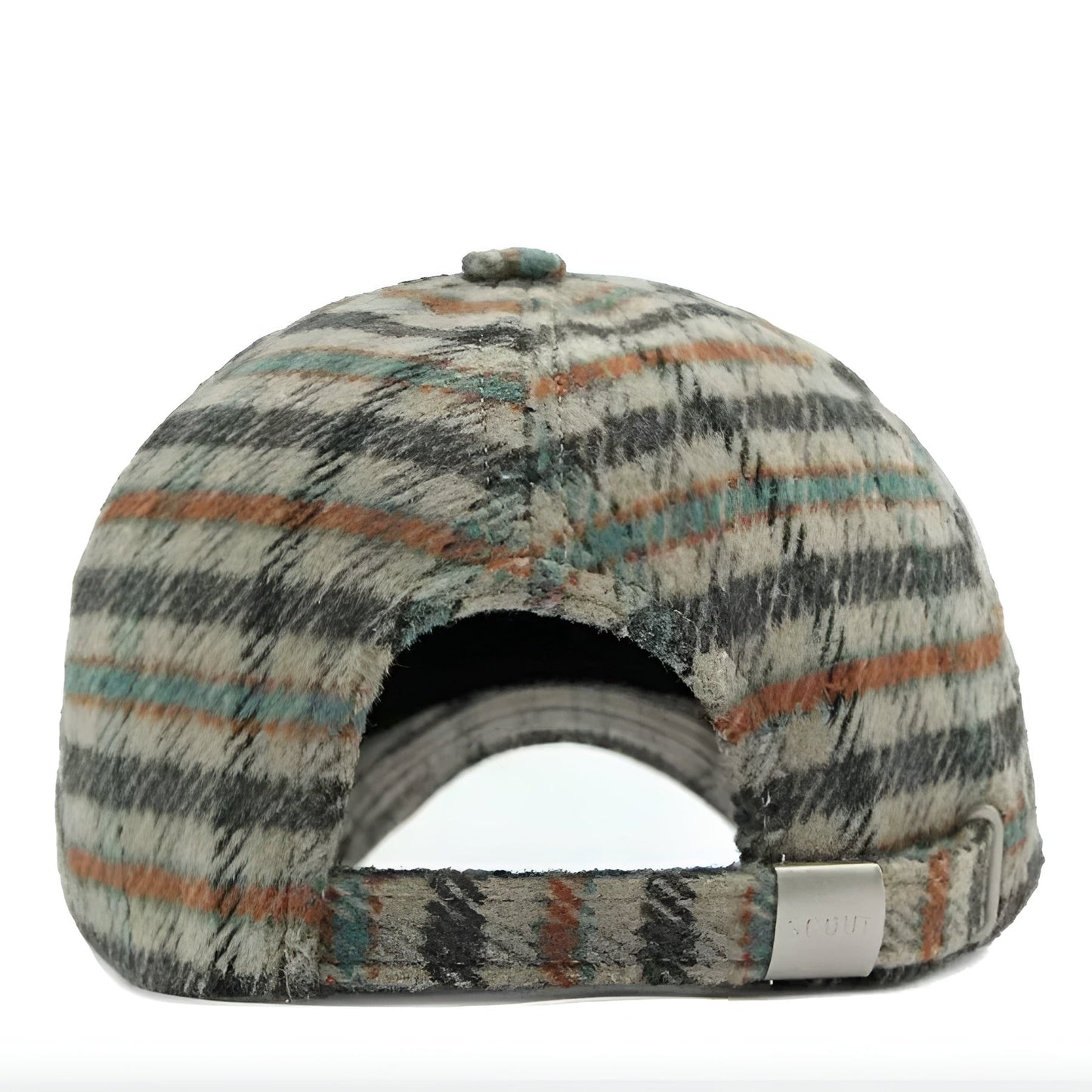 Gros plan sur le motif vintage de la casquette écossaise