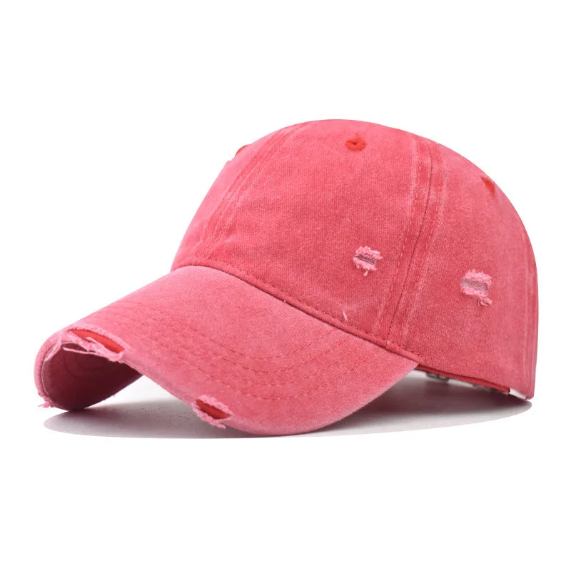 Casquette en coton avec effet usé et style rétro