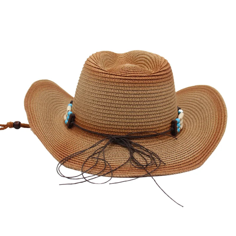 Gros plan sur la texture du chapeau cowboy