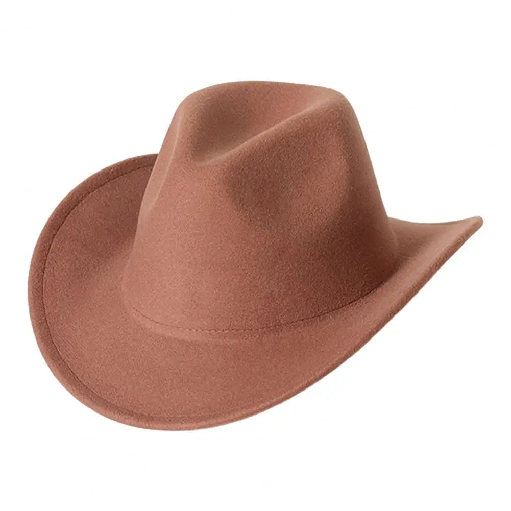 Vue de dessus d'un chapeau cowboy en cuir brun
