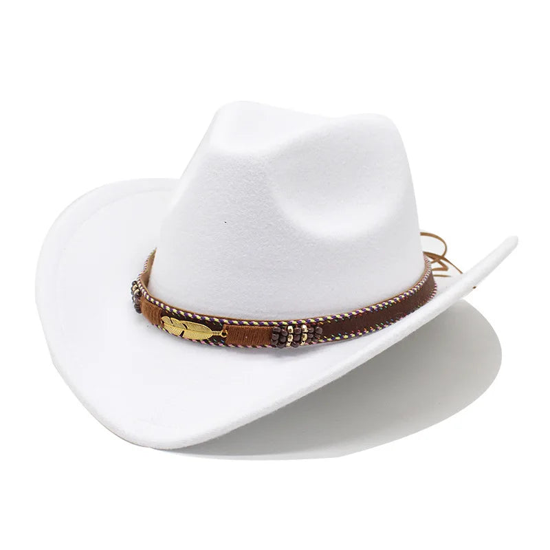 Vue de profil d'un chapeau cowboy avec texture en feutre