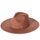Chapeau Fedora avec bord large, motifs géométriques