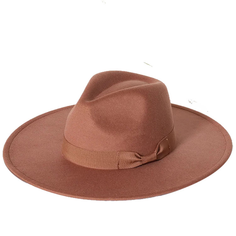 Chapeau Fedora avec bord large, motifs géométriques
