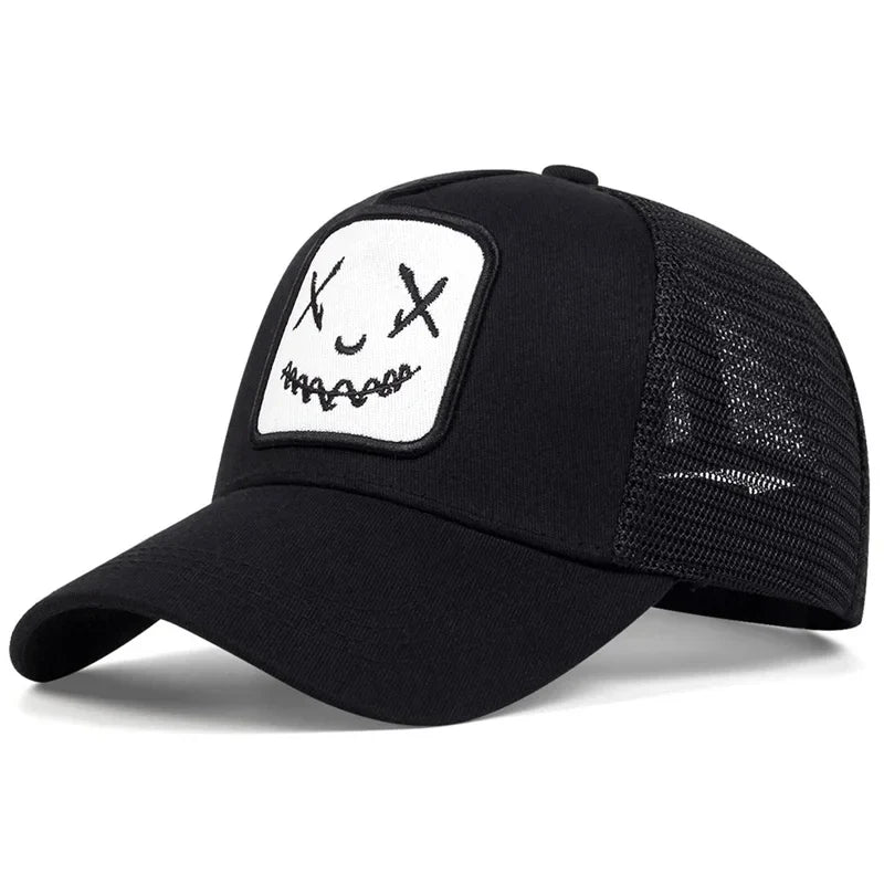 Casquette en maille vue de côté, design moderne