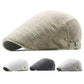 Gros plan sur un béret en lin, texture visible
