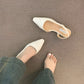 Vue arrière des ballerines, bride et talon carrés