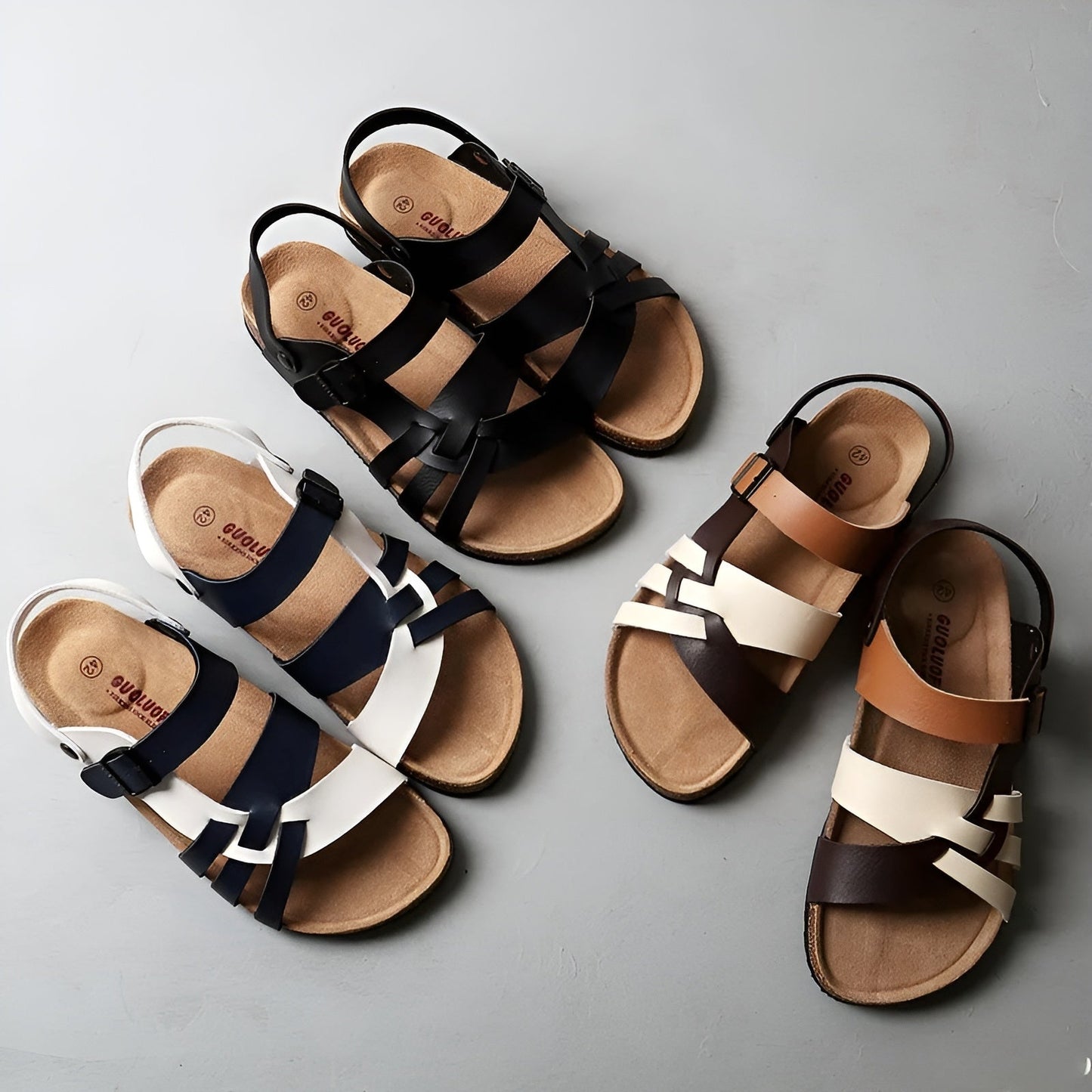 Sandales homme avec design croisé et semelle EVA souple