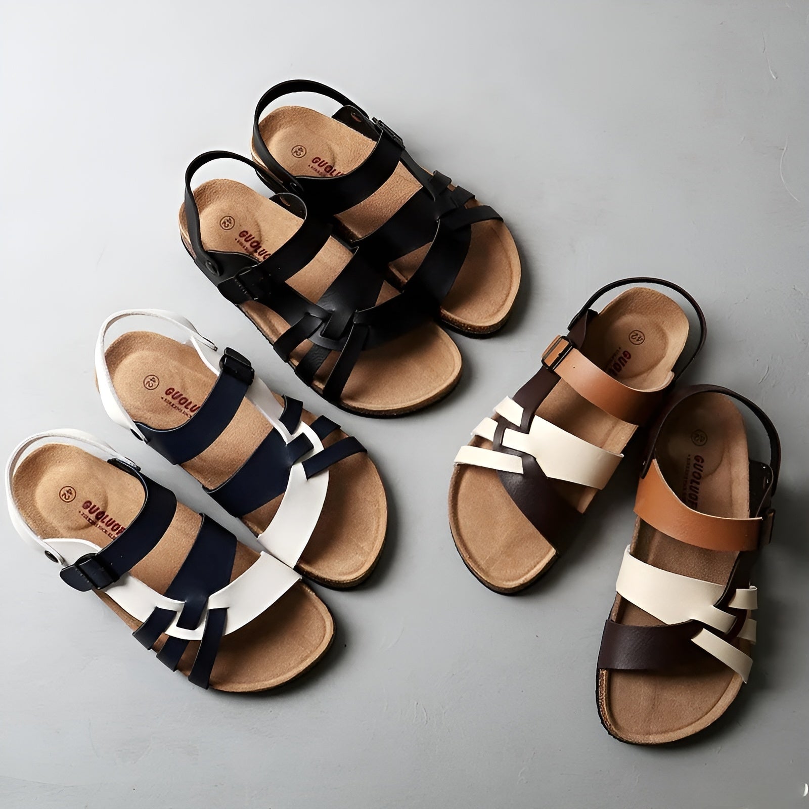 Sandales homme avec design croisé et semelle EVA souple