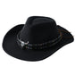 Détail du cordon sur un chapeau cowboy en cuir