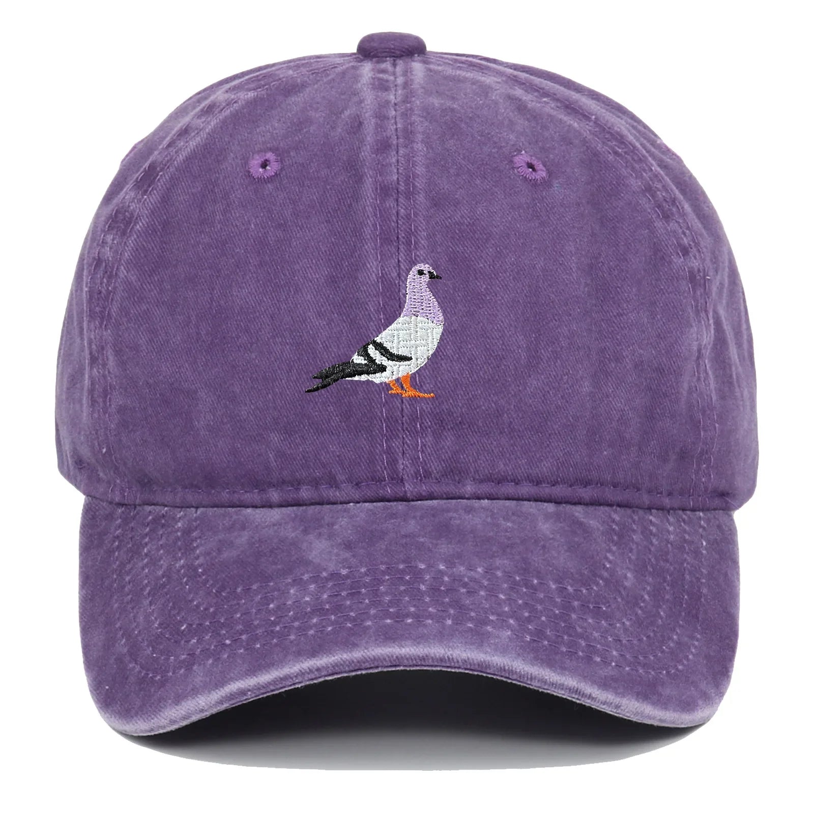 Casquette vintage avec broderie d'oiseau stylisé