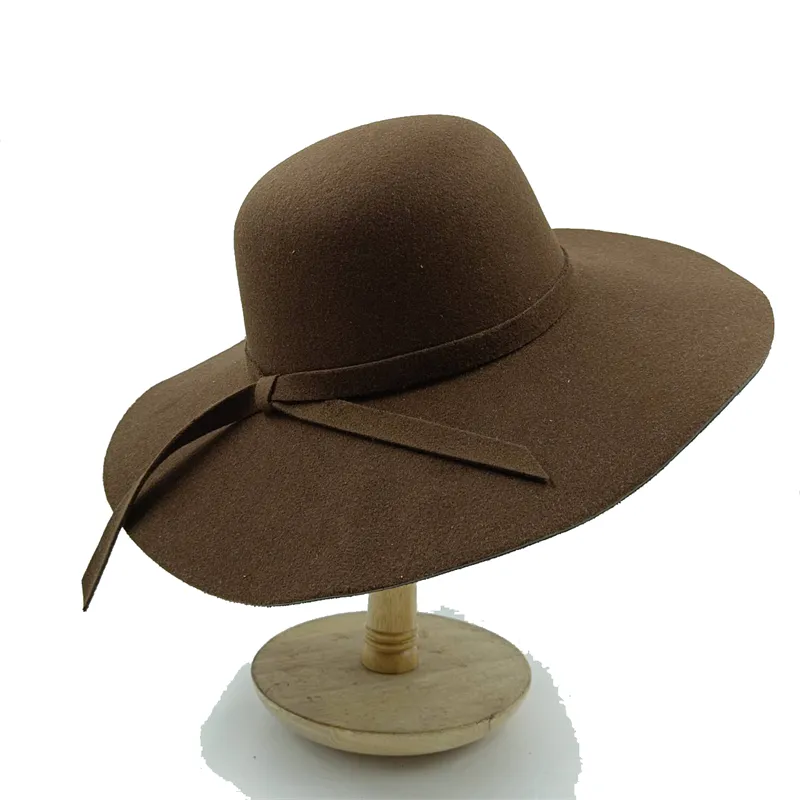 Chapeau Fedora femme avec bord large et ruban contrastant