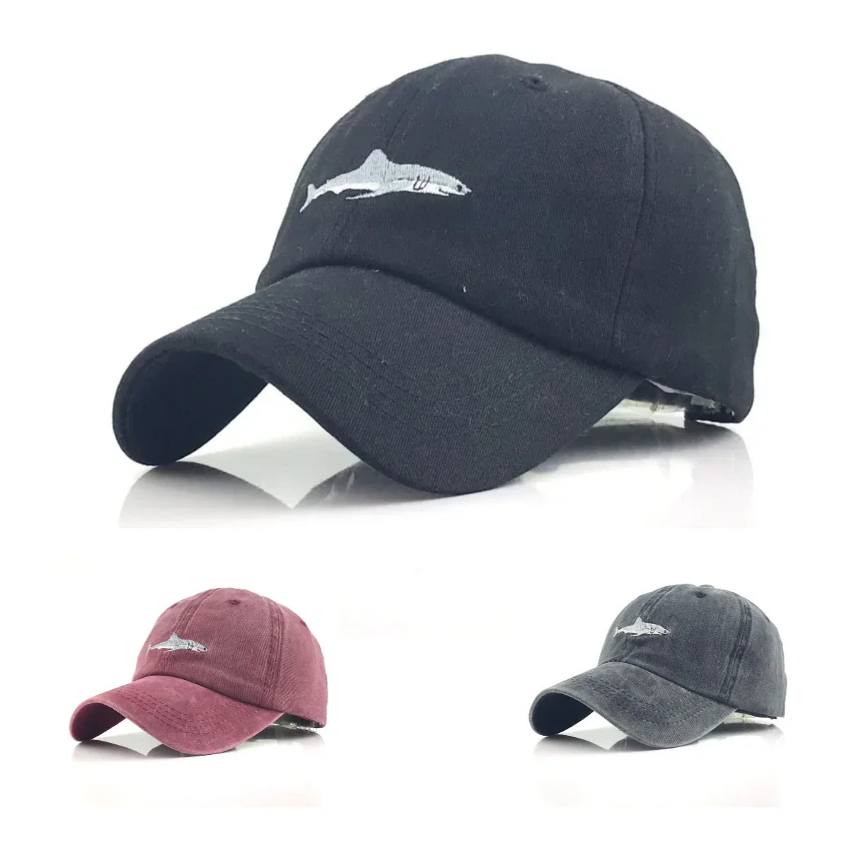 Gros plan sur la broderie poisson d'une casquette élégante