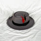 Collection de chapeaux Fedoras suspendus sur un mur