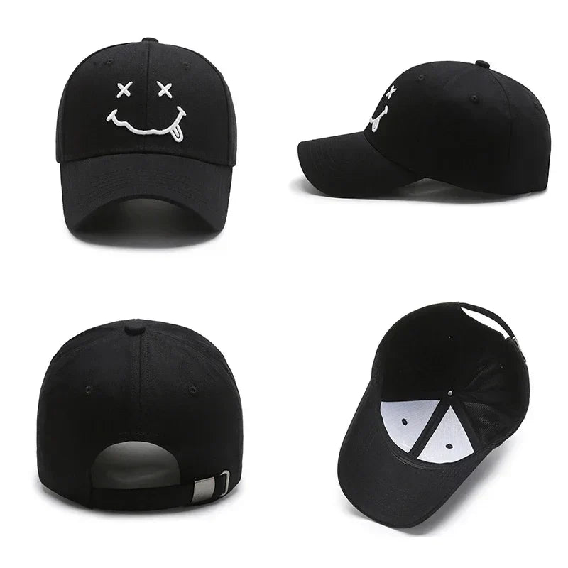 Vue latérale d'une casquette élégante avec broderie amusante