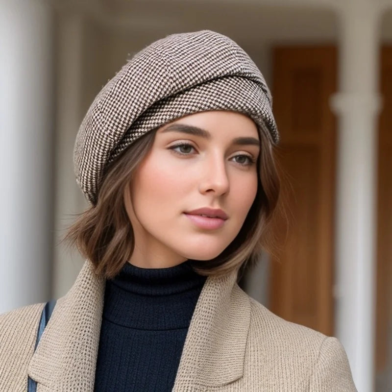 Béret ajustable avec détails de couture visibles