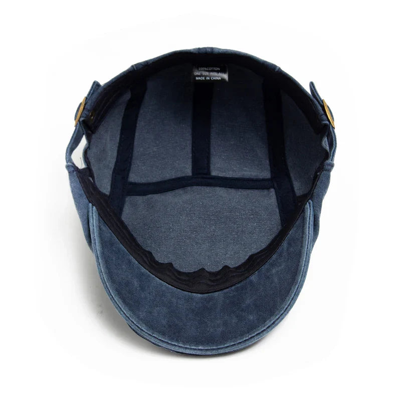 Béret ajustable avec boucle métallique visible