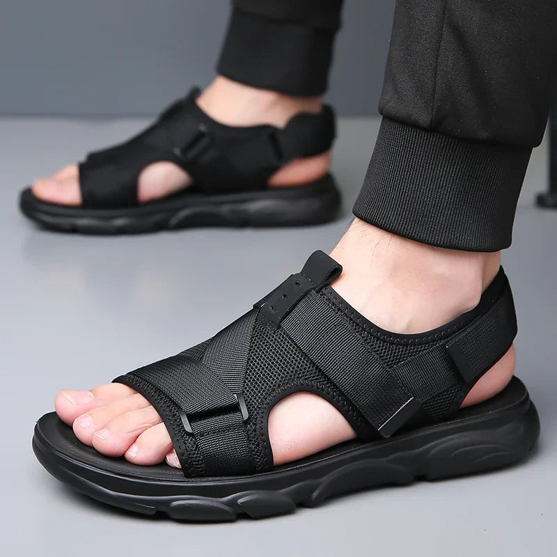 Sandales ouvertes pour homme avec semelle en caoutchouc