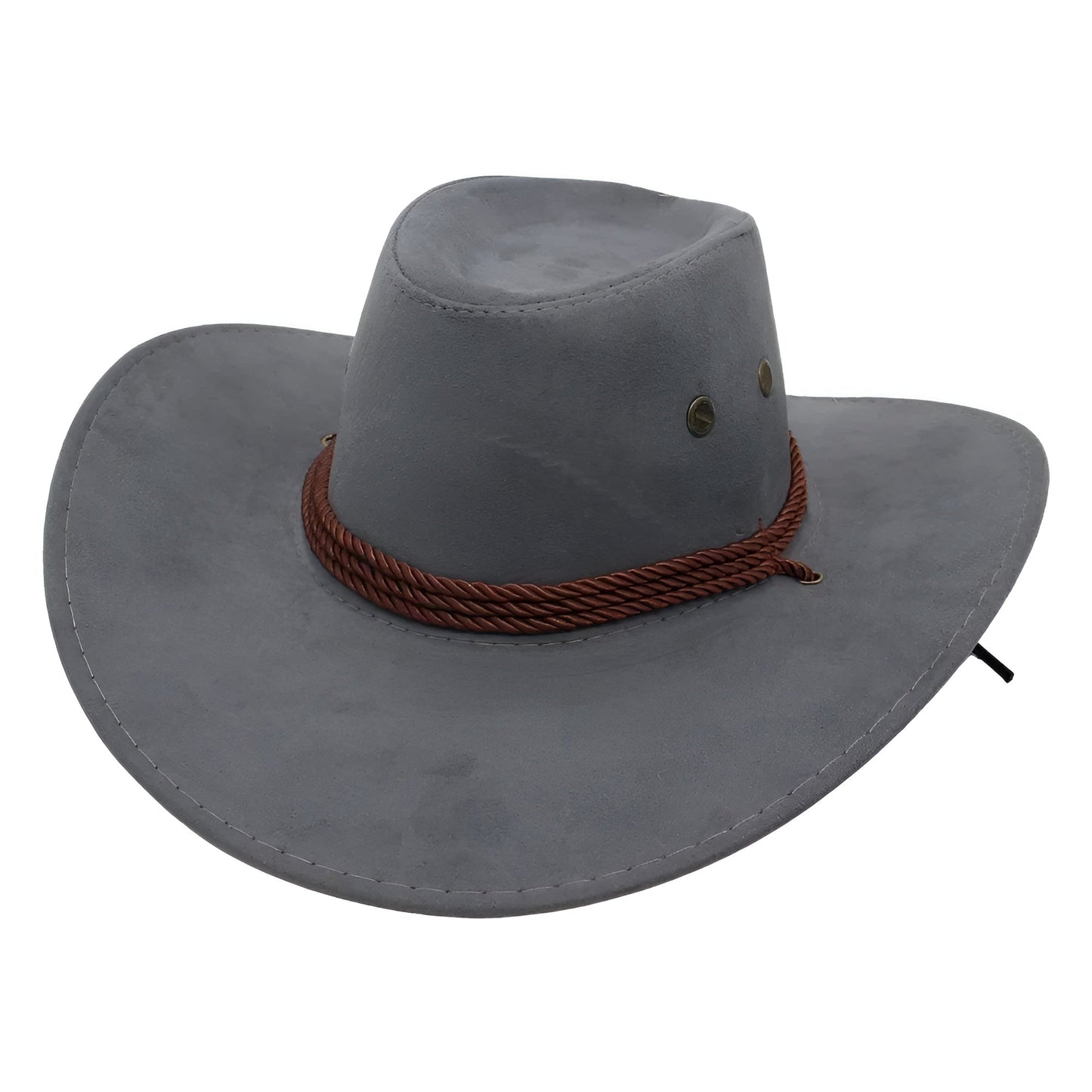 Détail du cordon sur un chapeau cowboy en cuir robuste