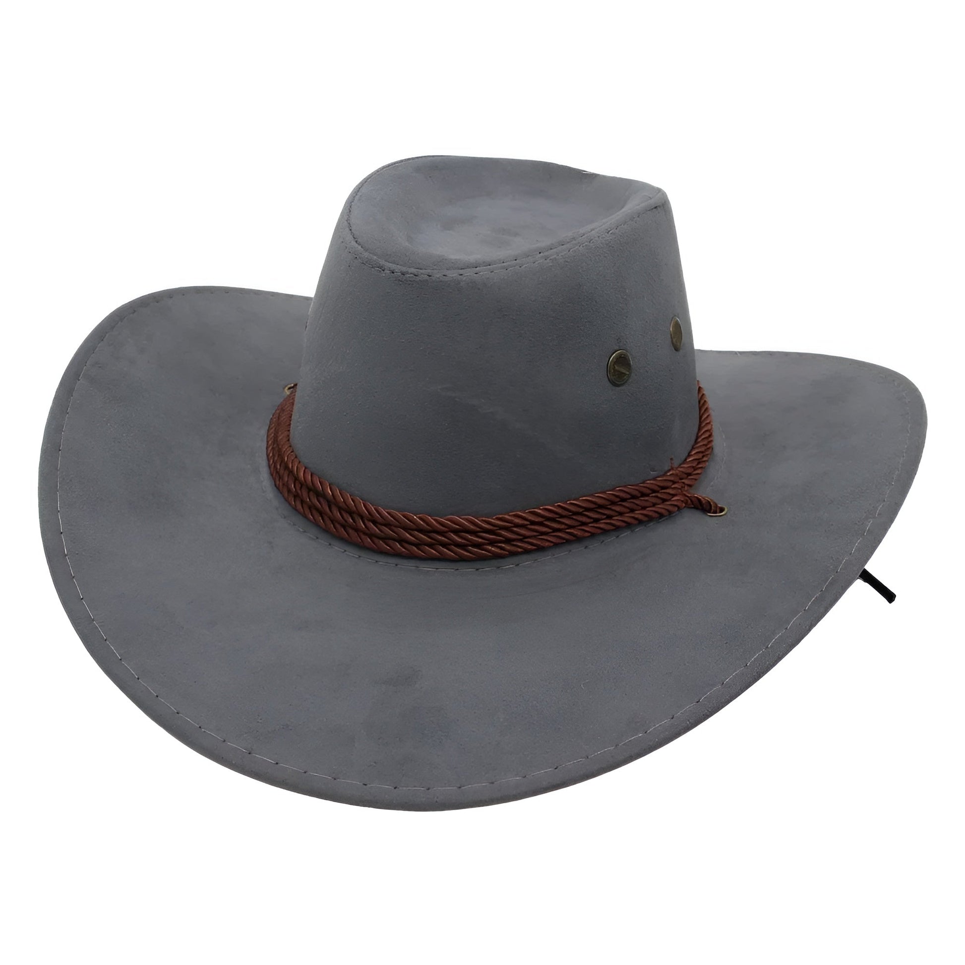 Détail du cordon sur un chapeau cowboy en cuir robuste
