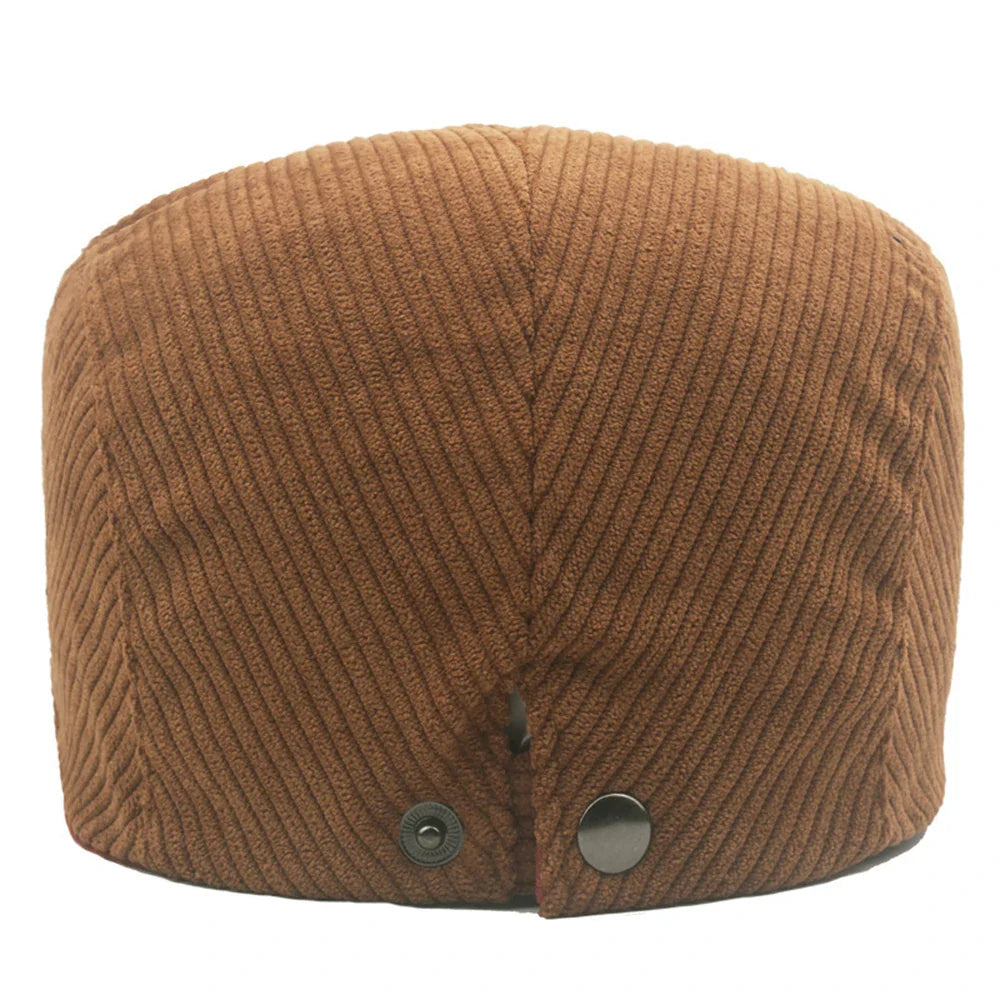 Silhouette d'un béret en velours côtelé, couleur sombre