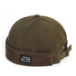 Bonnet marron, vue arrière avec sangle visible