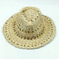 Chapeau de paille aéré, broderies expressives