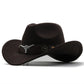Gros plan sur la texture d'un chapeau cowboy