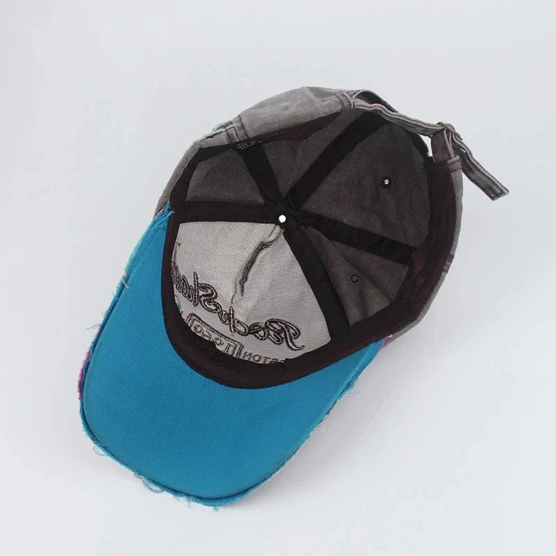 Casquette rétro en patchwork, idéale pour un look urbain