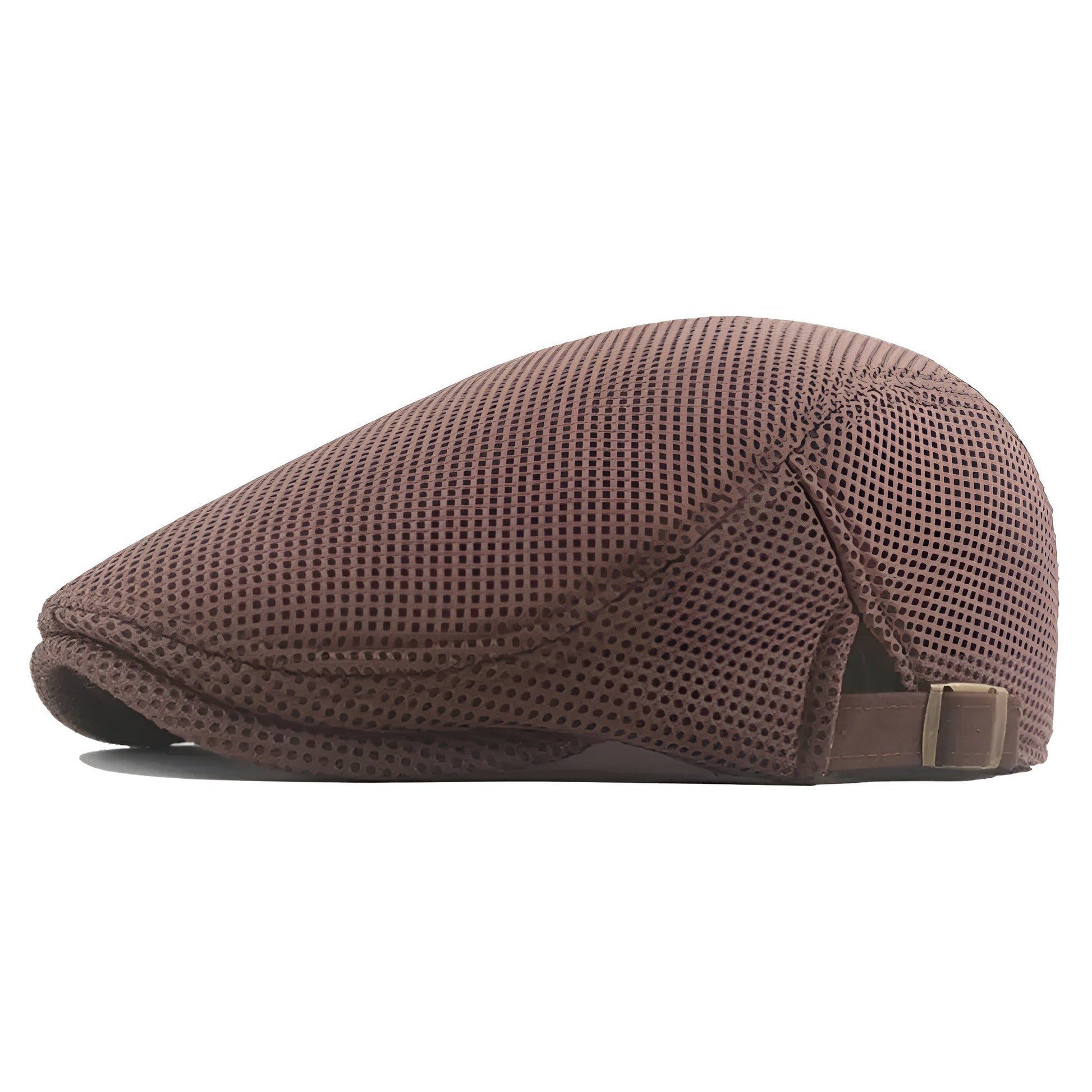 Vue latérale du béret, mettant en valeur sa silhouette épurée