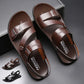 Sandales homme avec brides croisées et boucles métalliques