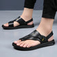 Sandales homme avec bride velcro ajustable, vue de côté