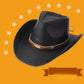 Chapeau cowboy noir avec ombre sur le sol