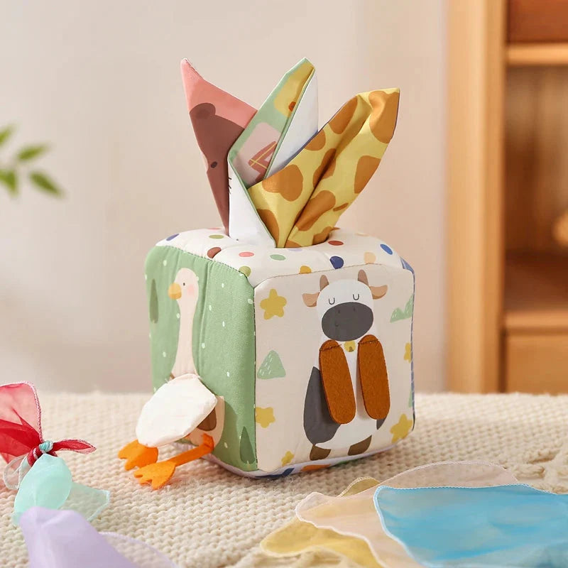 Boîte à mouchoirs avec éléments naturels pour stimuler l'imagination