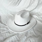 Chapeau cowboy en feutre sur fond de ciel bleu