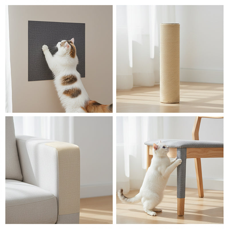 Tapis anti-griffes repositionnable sur une surface lisse
