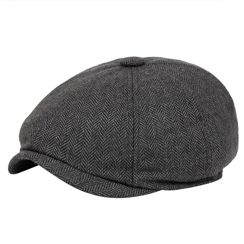 Casquette rétro en tissu à carreaux avec bandeau intérieur