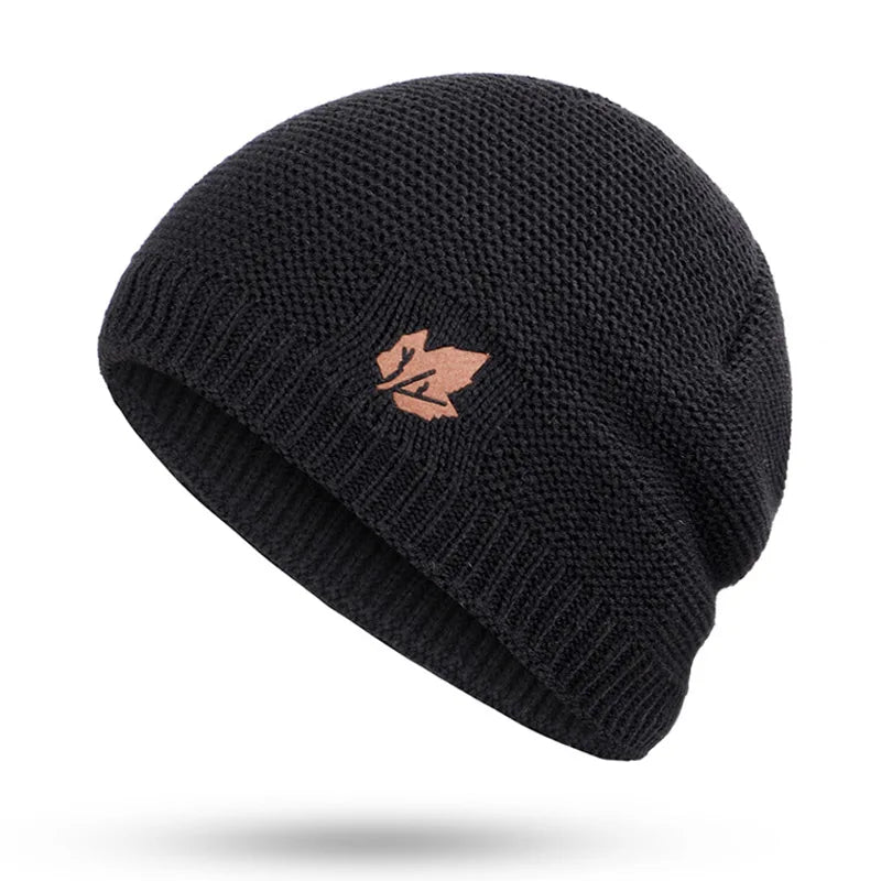 Vue arrière d'un bonnet en maille avec texture