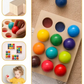 Ensemble de boules en bois colorées pour éveil sensoriel