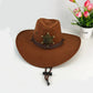 Chapeau cowboy en feutre brun avec détails authentiques