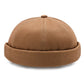 Bonnet Docker beige, bord retroussé, look urbain