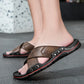 Sandales en cuir croisées avec semelle amortissante