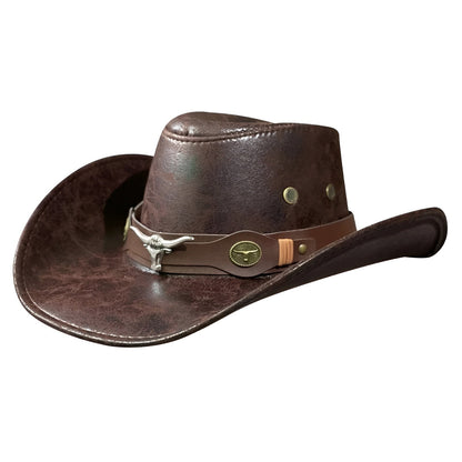 Chapeau cowboy en feutre de laine, style Far West authentique